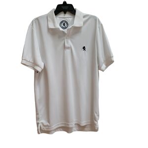 Albert Morris Polo Shirt Mens Size L White Front Crest Short Sleeve Golf